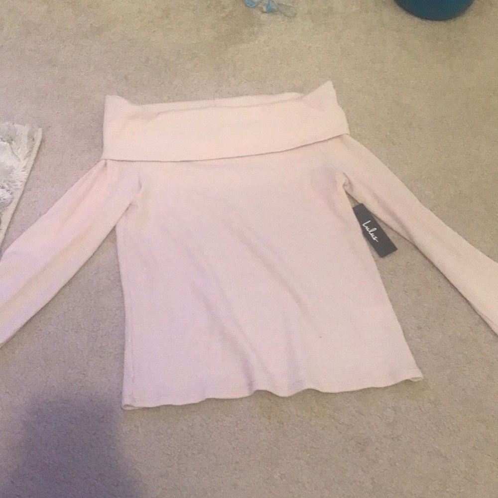 Off the shoulder long sleeve shirt